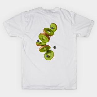 Kiwi Blueberry, Fruit for Thought Photo Vector Illustration T-Shirt